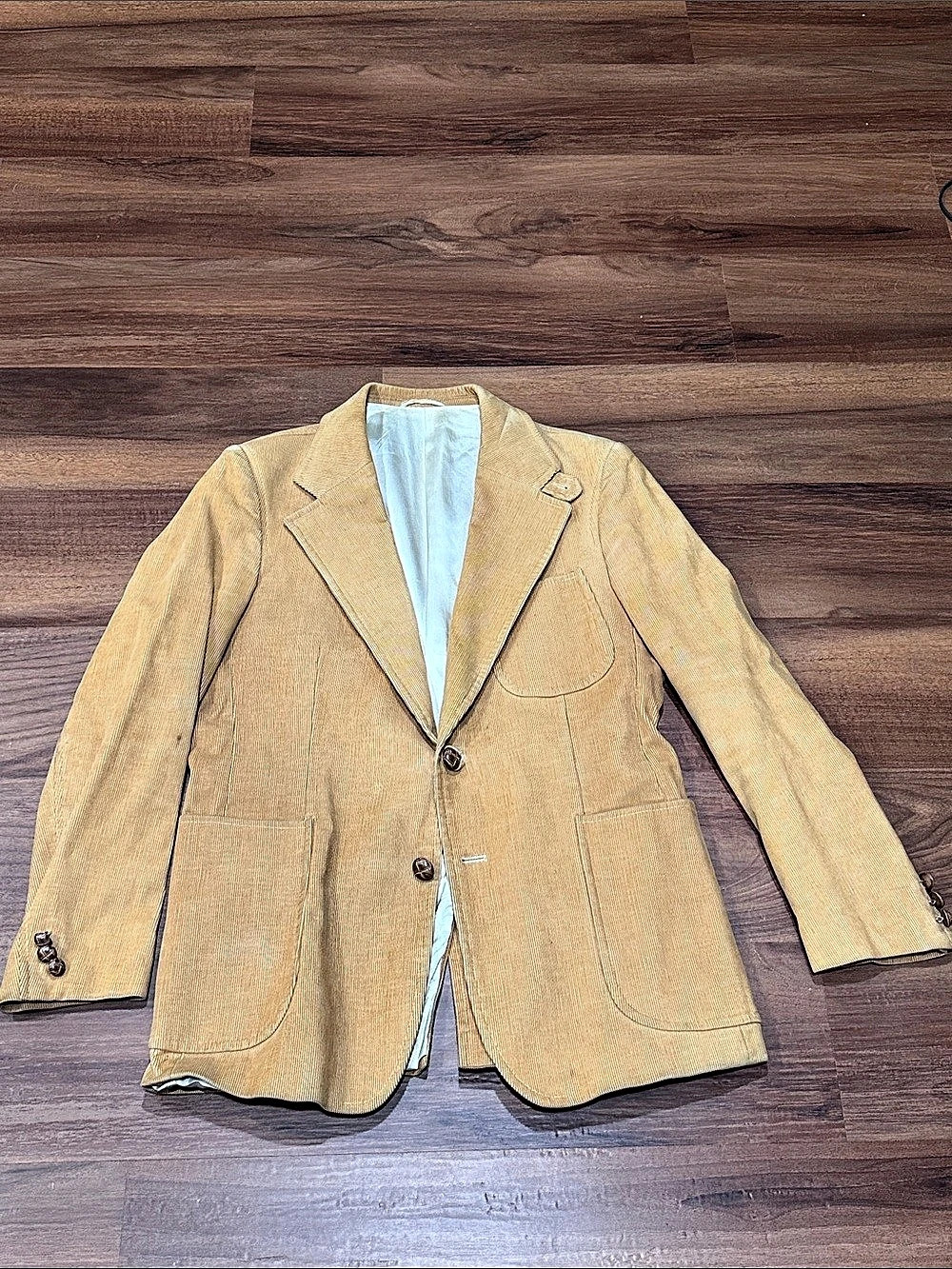 Vintage Men's Brown Corduroy Bell Bottom Suit 3-Piece Mercedes 42R